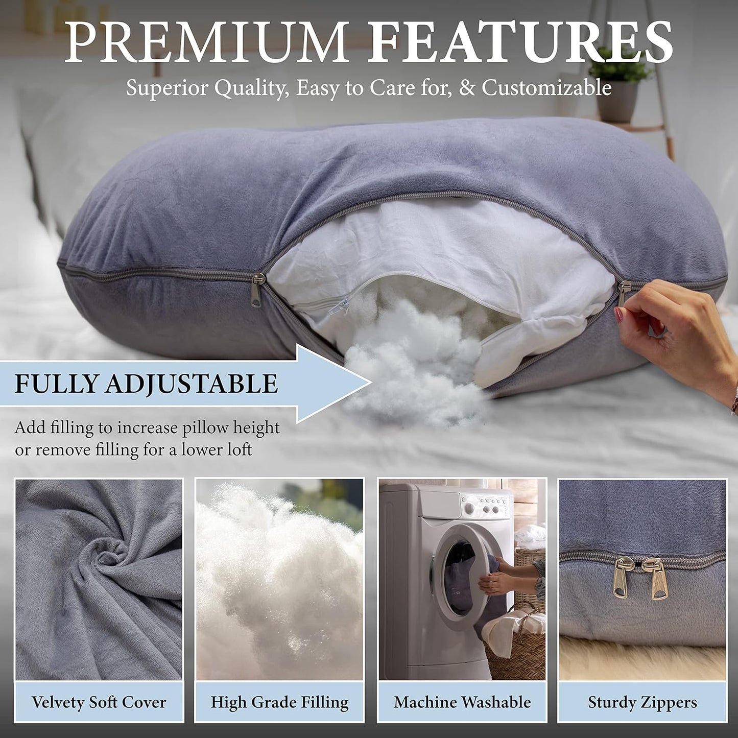 U-Shaped Pregnancy Pillow with Removable Cover | Full Body Support for Comfortable Sleep 4