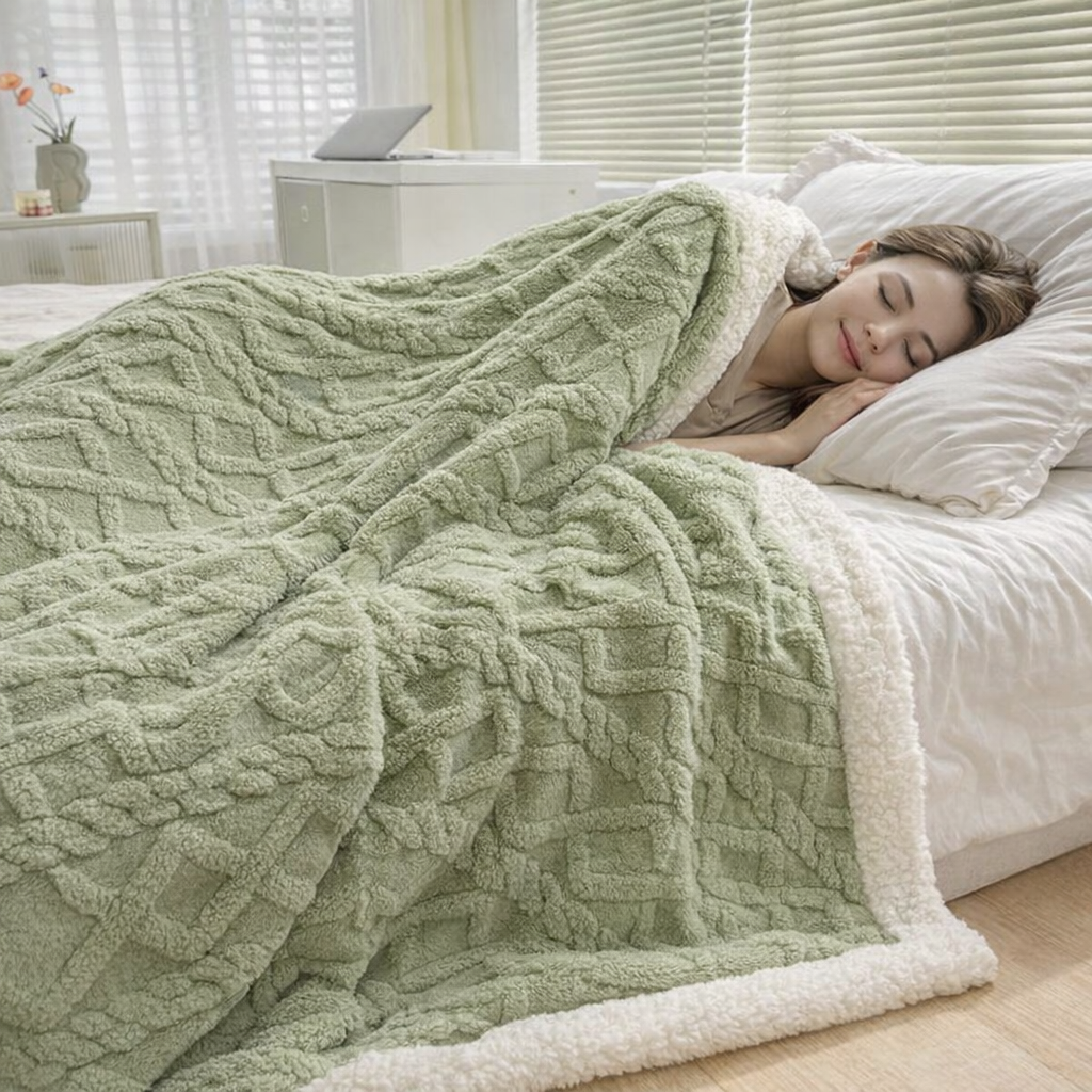 Weighted Blanket with Soft Sherpa Fabric | Calming Comfort for Adults