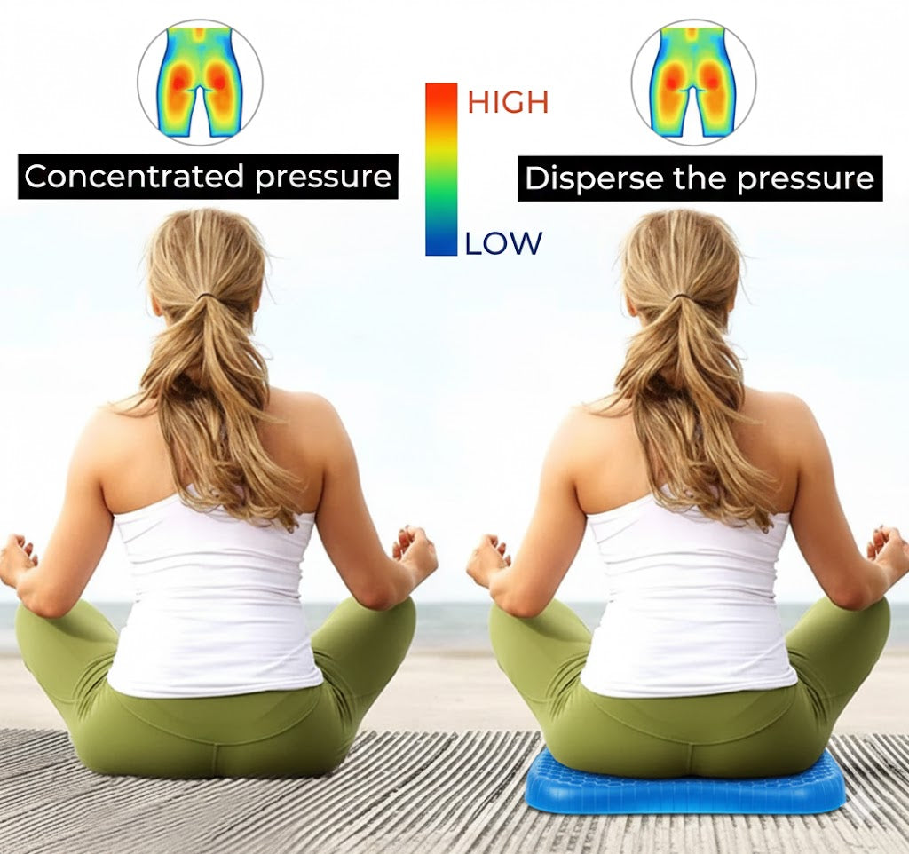 Orthopedic Gel Seat Cushion with Advanced Pressure Relief | Ergonomic Support for Tailbone Pain and Comfort